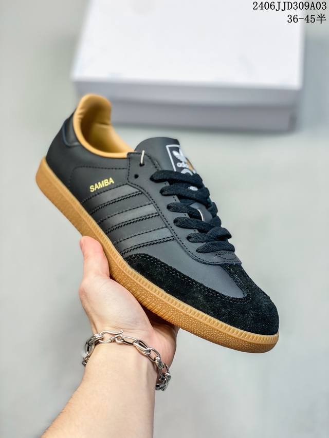 Adidas Originals Sammba Og 黑色 黑白 白色男女同款复古低帮板鞋 尺码：36-45半 编码：06Jjd309A03