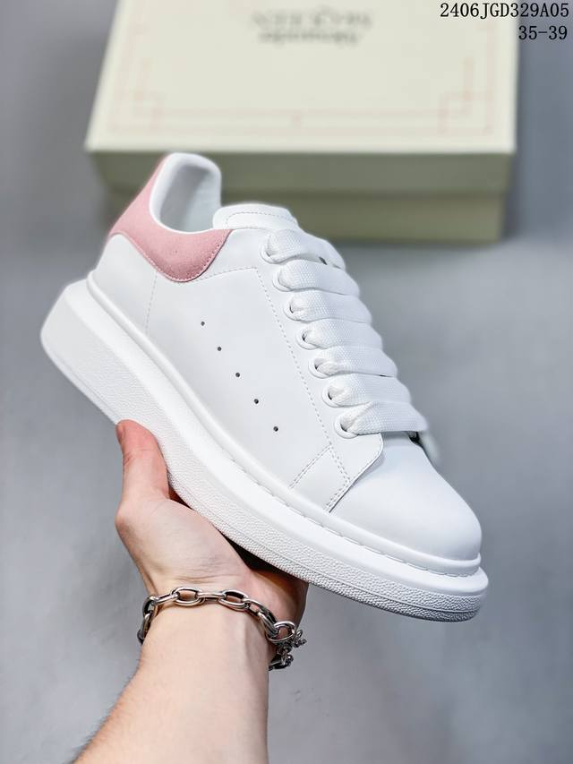 Alexander Mcqueen 麦坤亚历山大 麦昆 Sole Leather Sneakers低帮时装厚底休闲运动小白鞋。全套专柜包装物及配件 意大利进口丝