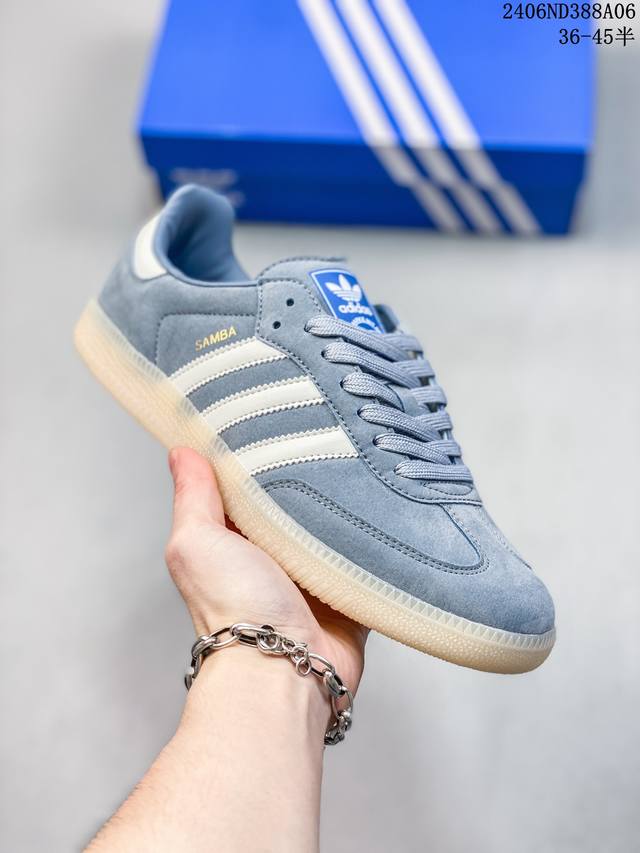 公司级阿迪达斯三叶草adidas Originals Samba Vegan Og”Spd”桑巴舞系列绅士德训足球风百搭低帮休闲运动板鞋 货号:Ih3119 尺