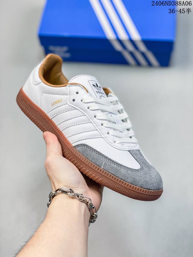 公司级阿迪达斯三叶草adidas Originals Samba Vegan Og”Spd”桑巴舞系列绅士德训足球风百搭低帮休闲运动板鞋 货号:Ih3119 尺