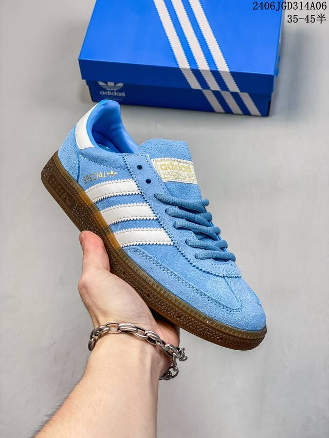 Adidas Handball Spezial 三叶草手球特别版圣帕特里克节联名款 全鞋采用yezzy500一样的皮料 进口长绒皮，特殊工艺技术 原盒包装 牛筋