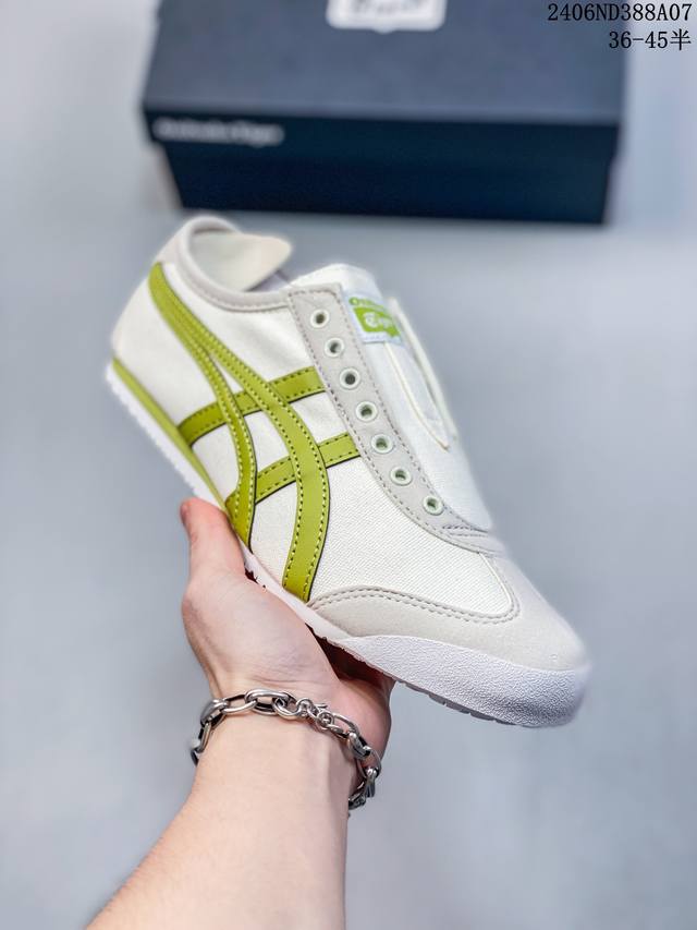 公司级asics亚瑟士 Onitsuka Tiger Mexico 66 Slip On 鬼冢虎帆布 鞋底采用磨耐防橡滑胶底大富有弹性，缓减冲震 06Nd388