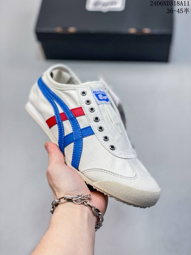 亚瑟士asics Onitsuka Tiger Slip-On鬼冢虎 一脚蹬 帆布鞋 货号：D3K0N 0143 码数：36 37 37.5 38 39 39.