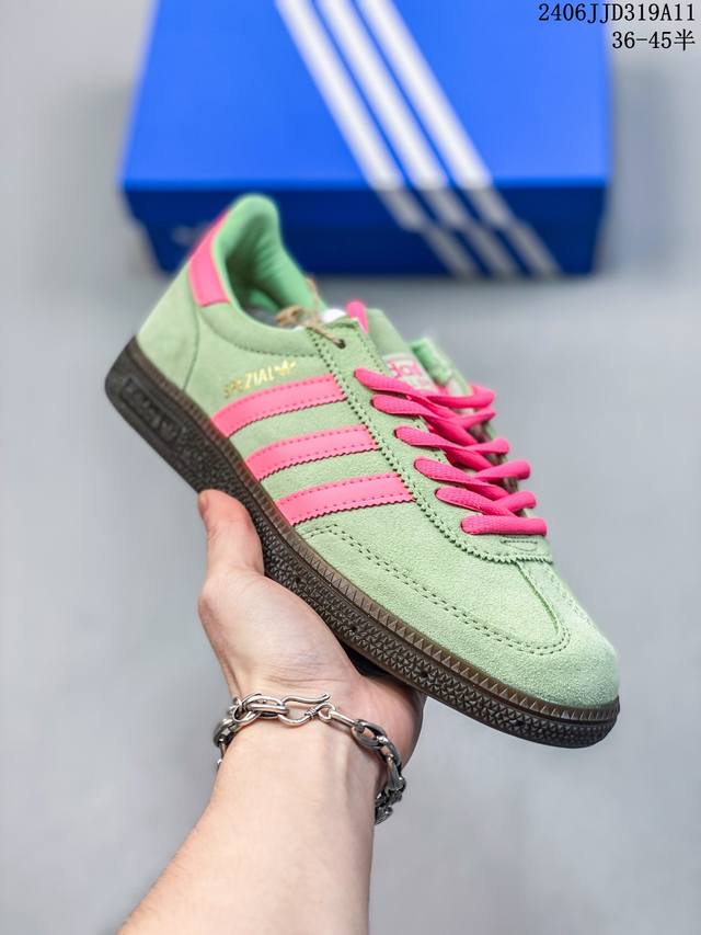 Adidas Handball Spezial 三叶草手球特别版圣帕特里克节联名款 全鞋采用yezzy500一样的皮料 进口长绒皮，特殊工艺技术 原盒包装 牛筋