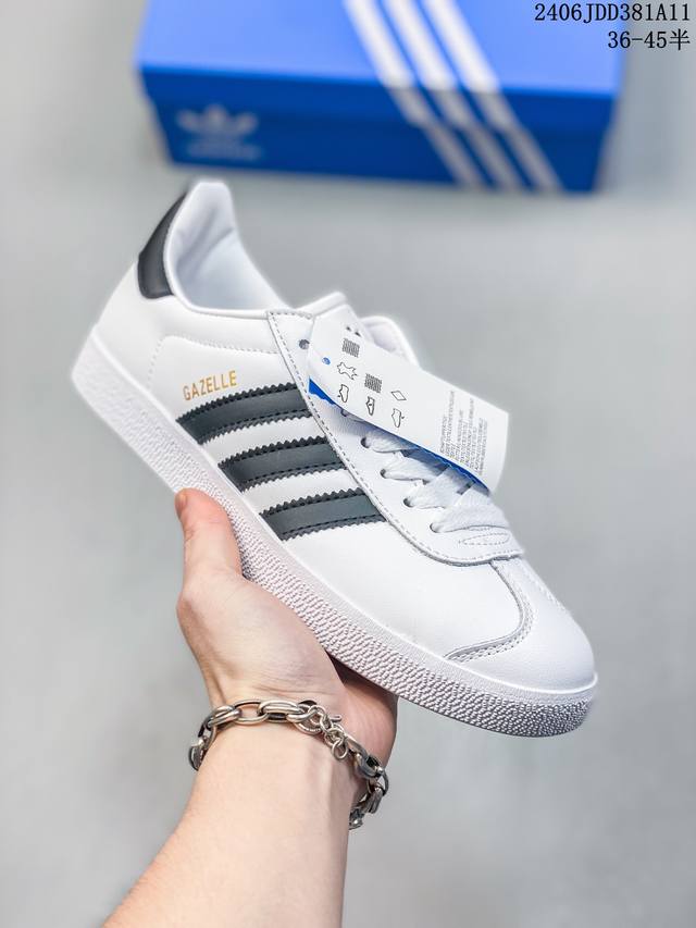 Adidas阿迪达斯gazelle三叶草绒面复古女鞋低帮休闲鞋板鞋b41645 尺码：36-45半 06Jdd381A11