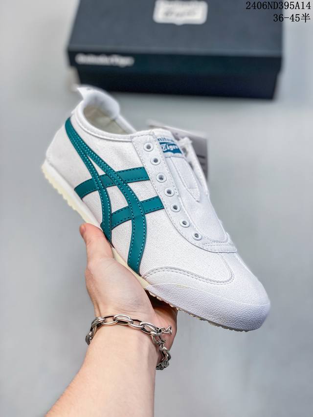 亚瑟士asics Onitsuka Tiger Slip-On鬼冢虎 一脚蹬 帆布鞋 货号：D3K0N 0143 码数：36 37 37.5 38 39 39.