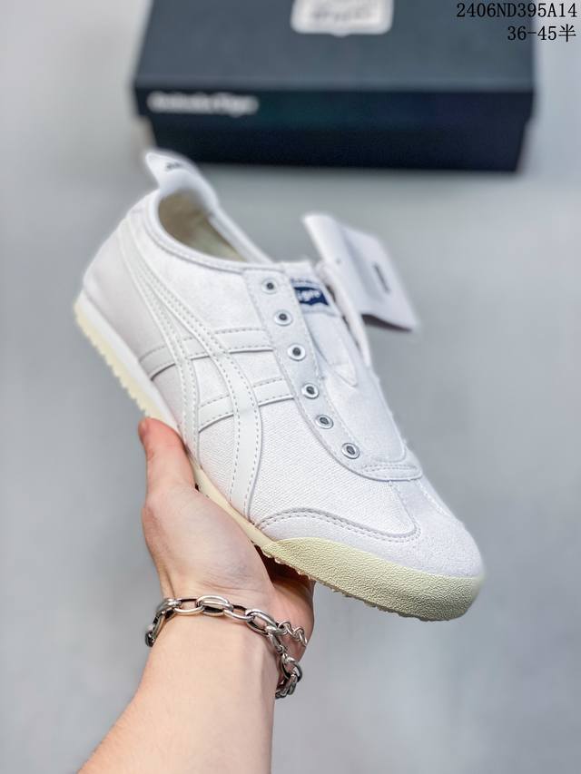 亚瑟士asics Onitsuka Tiger Slip-On鬼冢虎 一脚蹬 帆布鞋 货号：D3K0N 0143 码数：36 37 37.5 38 39 39.