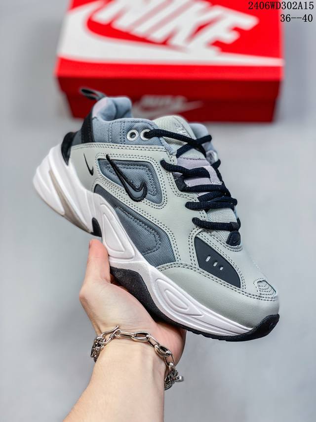 真标带半码耐克nike Wmns M2K Tekno 复古潮流百搭休闲运动老爹鞋 经典复古夸张流线极符 风靡老爹元素 外形延续当下潮流得未来感老爹鞋 设计干净