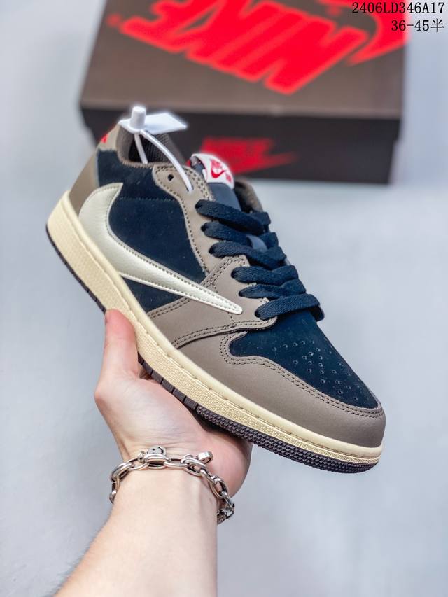 Travis Scott X Air Jordan 1 Low Og Ts Sp 低帮 倒勾深棕 Aj1 乔丹1代 Aj1 乔1 低邦 倒钩深棕 乔丹篮球鞋系列