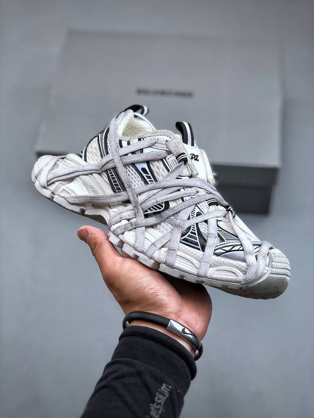 Fok版 法国高端奢侈品牌-巴黎世家balenciaga 3Xl Sneakers 3+系列 网织做旧绑带低帮复古阔型底姥爹风潮流百搭休闲慢跑鞋 Balenci