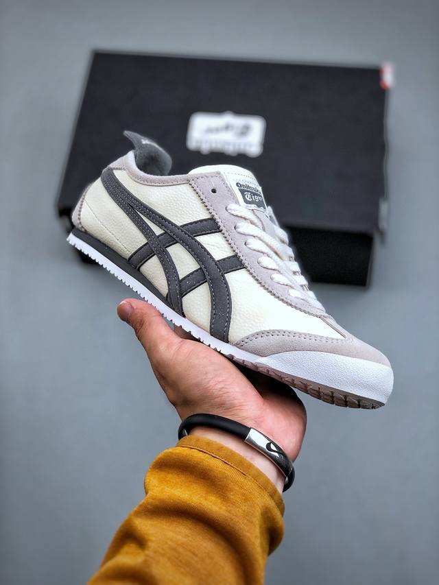 日产经典老牌-鬼塚虎 Onitsuka Tiger Mexico 66 Slip-On 墨西哥系列复古经典百搭一脚蹬松紧带休闲帆布慢跑鞋 尺码：36-45 半