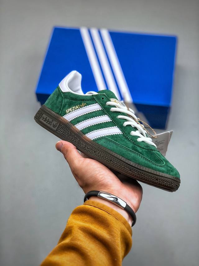 Adidas Handball Spezial 阿迪达斯经典款反毛皮复古休闲板鞋 白绿生胶 If8913 尺码：36-45 半