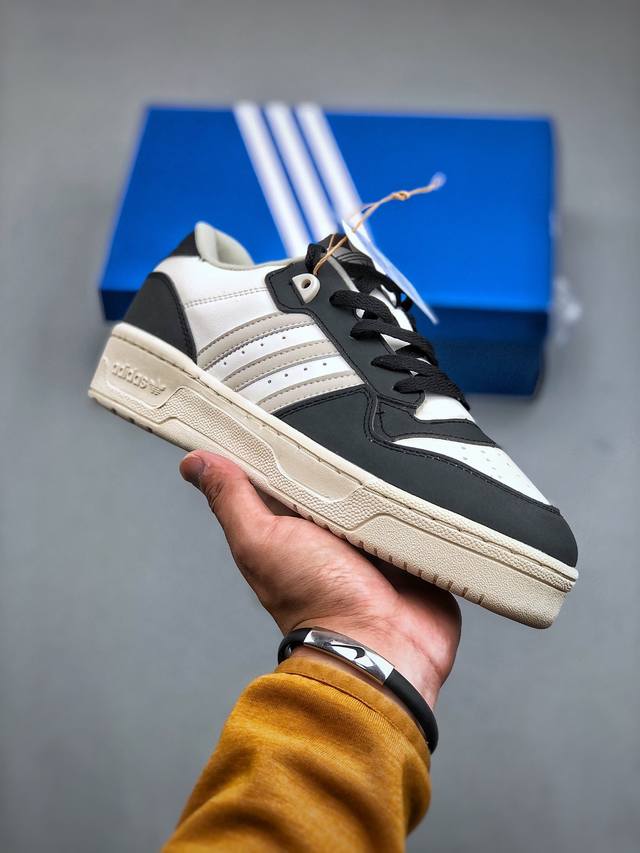 Adidas Originals Rivalry 舒适百搭减震透气低帮板鞋“米白黑” 货号：Id7560 尺码：36-45 半