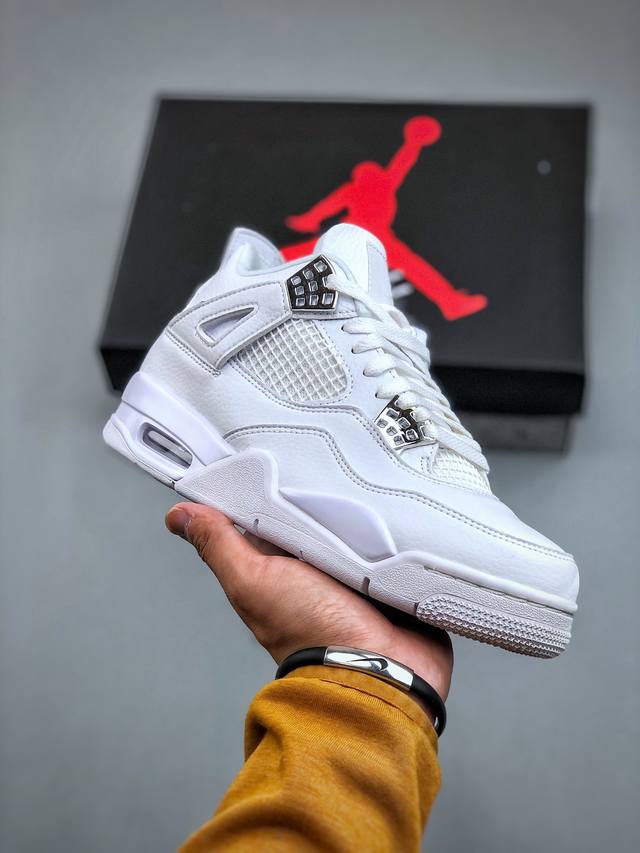 Nike Air Jordan 4 Retro Pure Money 纯白银扣 Aj4 乔丹4代 Aj4 乔4 乔丹4 白银 乔丹篮球鞋系列 作为nike Sp