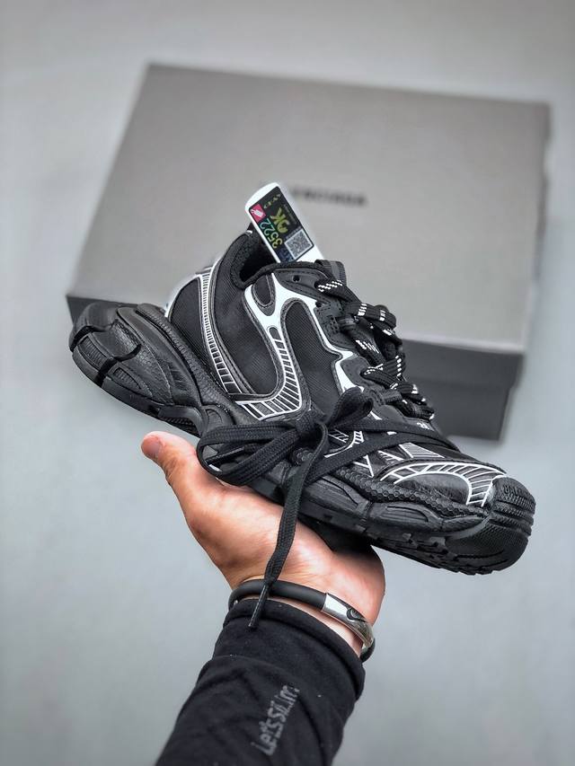 F巴黎世家balenciaga 3Xl Sneakers 3+系列低帮复古阔型底姥爹风潮流百搭休闲慢跑鞋“帆布黑男女鞋配件防尘袋及附送鞋带,升级加厚鞋盒#全部采