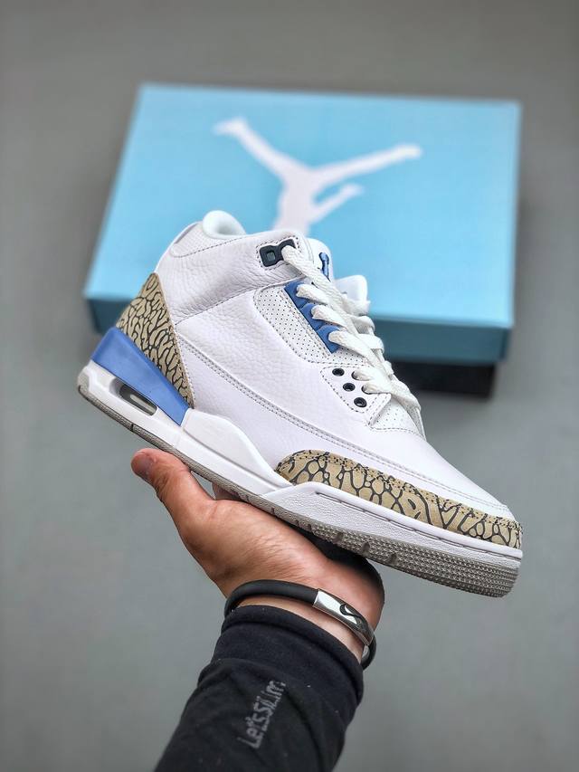 Air Jordan 3 Retro 复刻aj3 乔丹3代 Aj3 乔3 经典复刻白水泥 乔丹篮球鞋系列 鞋身以白色为主调，采用优质皮革材质搭配鞋头及后跟处的经