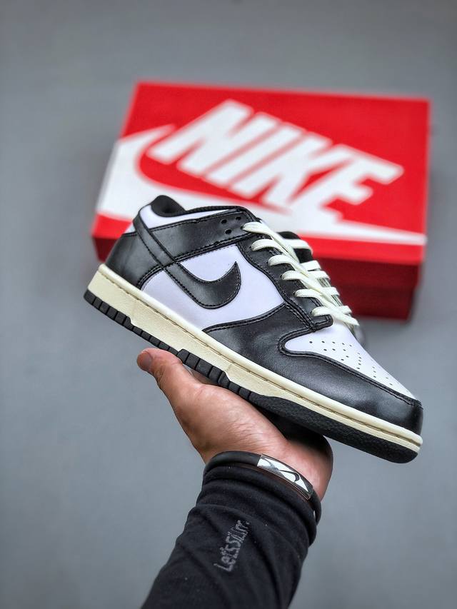 Nike Dunk Low Vintage Panda 复刻做旧熊猫 独家版型蒸餾加工帶來的是更好的视觉和脚感体验 清洁度 电绣工艺 皮料切割干净无任何毛边 细