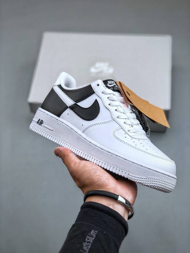 Nike Air Force 1'07 Low 黑白断勾 空军一号低帮休闲板鞋 Hf9096-100 #原楦原纸板 纯正空军版型 高清洁度 内置全掌气垫 尺码：