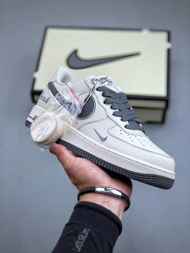 Nike Air Force 1 Low '07 “Keep Fresh”深灰小勾低帮空军一号休闲板鞋 定制皮料 专属鞋盒 原楦原纸板 纯正空军版型 高清洁度