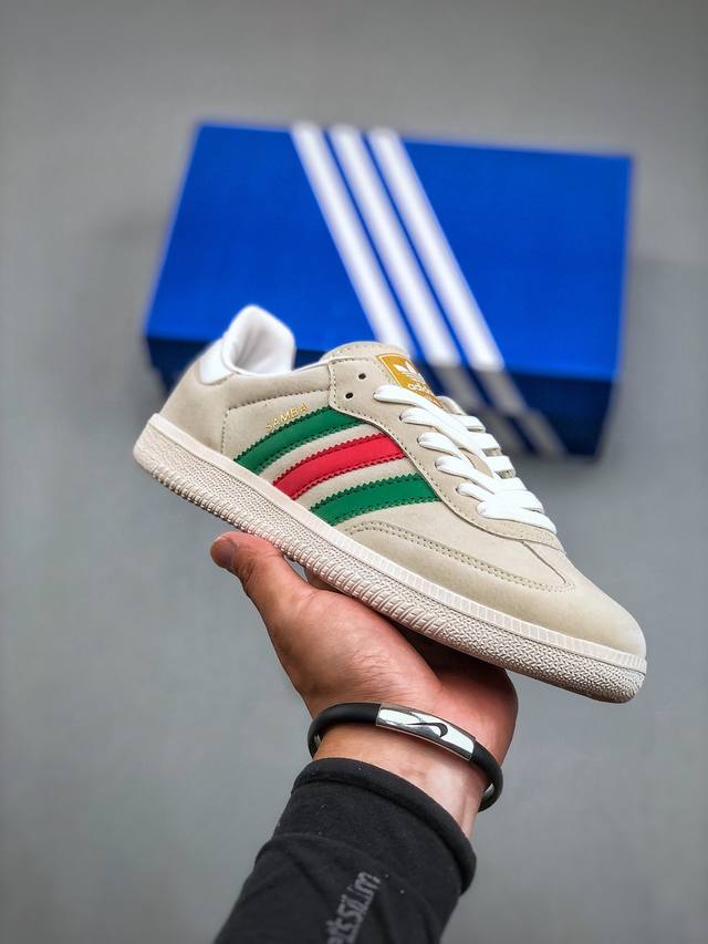 Adidas Originals Samba Og 复古桑巴全头层进口纳帕皮 充正首选客供原鞋 独家私人模具 原纸板原楦头 完美复刻1:1 皮革鞋面搭配绒面革饰