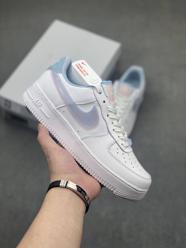 福利回馈全网独家 补贴价 公司级nike Air Force1 Low White Pink Blue “3D眼镜红蓝粉”全新空军一号低帮款 在经典全白的基础上