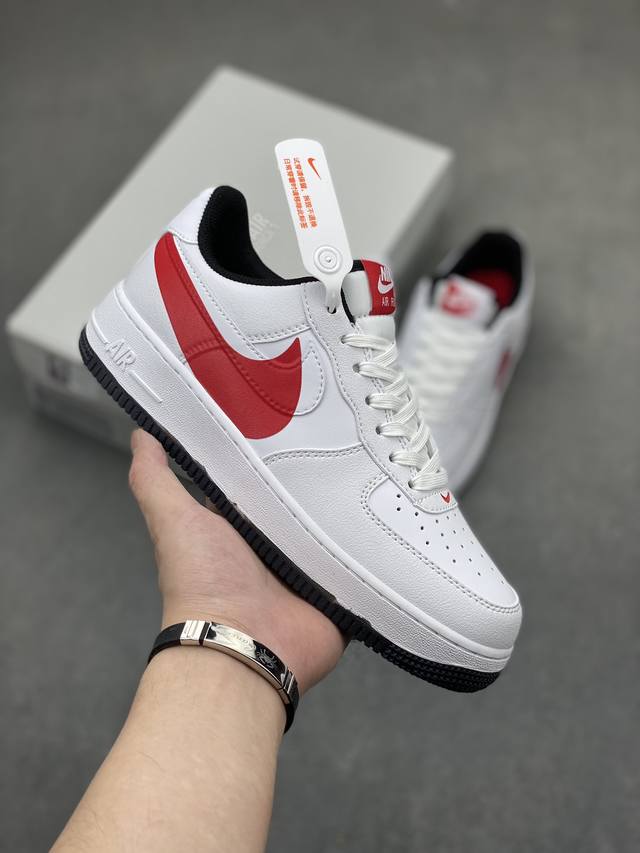 Nike Air Force 1 Low 白红涂鸦大勾 原楦头原纸板 打造纯正空军版型 专注外贸渠道 全掌内置蜂窝气垫 原盒配件 原厂中底钢印、拉帮完美 货号：