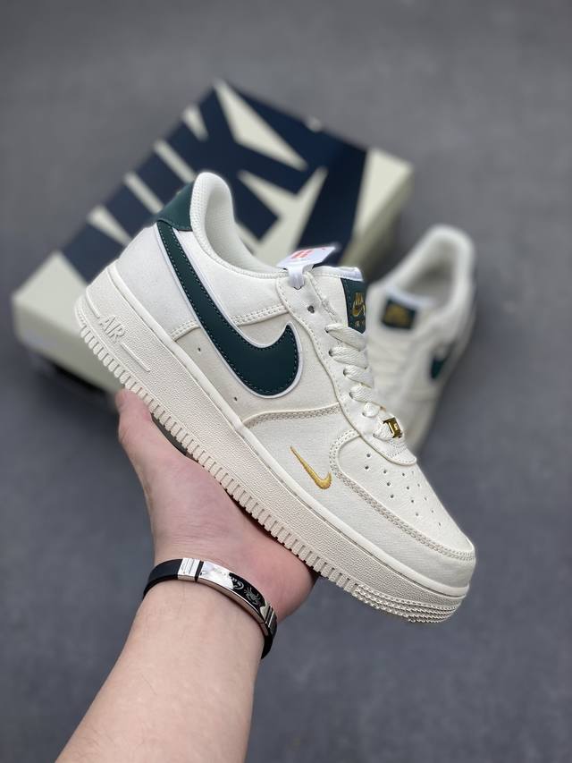 官方同步发售 公司级 Nike Air Force 1 '07 配色 深绿勾 布面空军一号低帮休闲板鞋 3M炫彩反光 进口牛筋布 原楦头原纸板 纯正空军版型 定