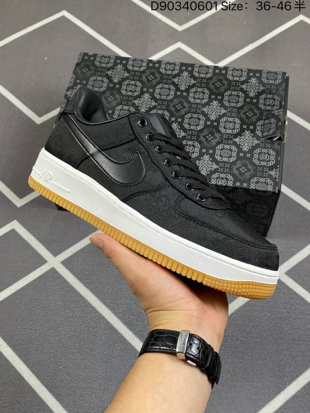 Clot X Fragment Design X Nk Air Force 1 Premium 空军一号联名闪电黑丝绸 Cj3986-001 全套原原楦纸版 越