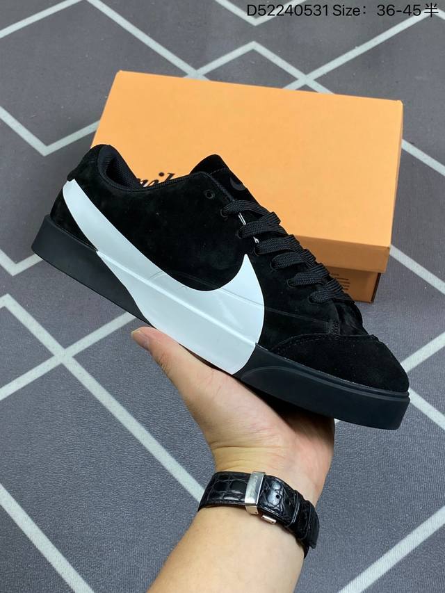 耐克 Nike Blazer City Low Lx，全猪八联名款概念大勾logo 秋季爆款 耐克nike Blazer 台湾进口小猪皮加持 网红专属必备 货号