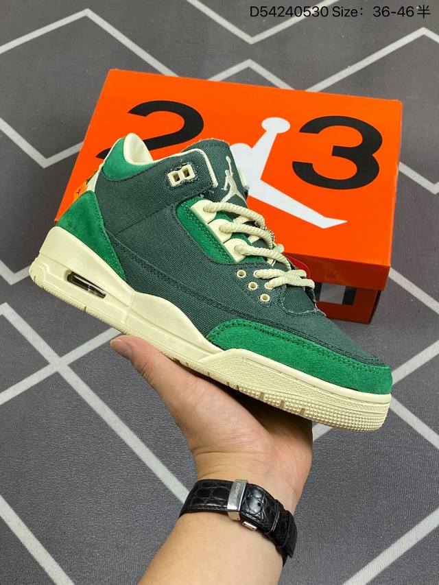 Nina Chanel Abney X Air Jordan 3 Og Sp Bicoastal 联名绿麂皮 Aj3 乔丹3代 Aj3 乔3 怪钩 乔丹篮球鞋系