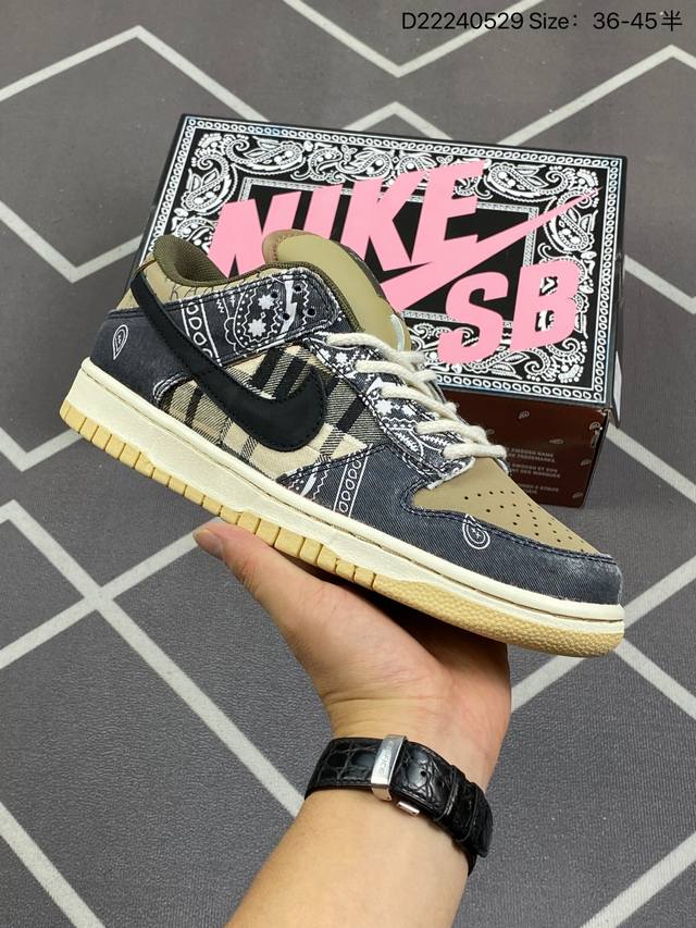 Nk Travis Scott × Sb Dunk腰果花货号 ：Ct5053-001Size：36 36.5 37.5 38 38.5 39 40 40.5 4