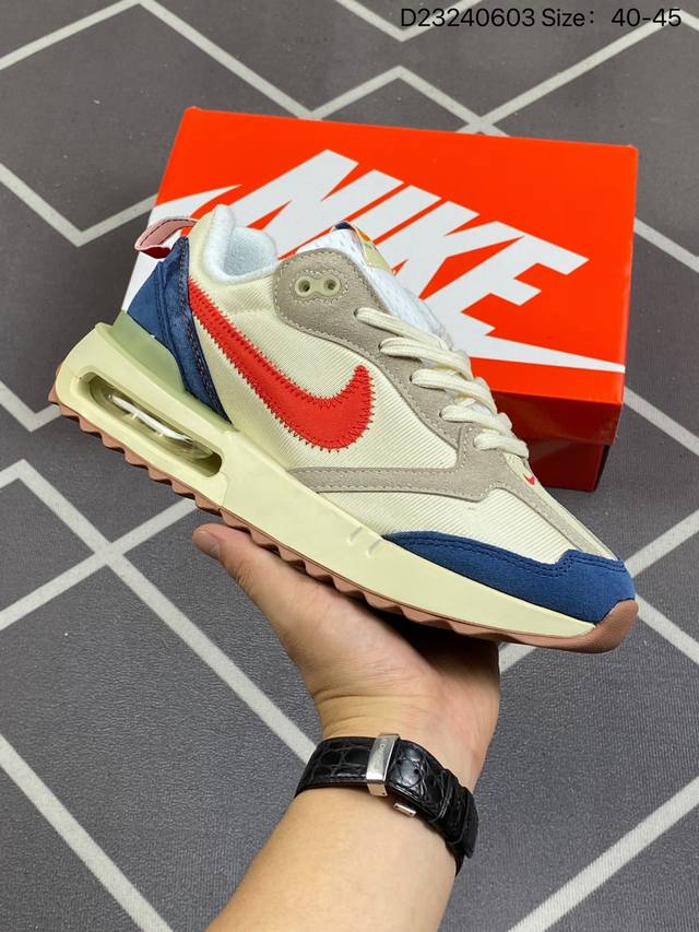 真标nk Air Max Dawn 黎明系列低帮气垫百搭休闲运动慢跑鞋 采用柔软翻毛皮和透气梭织材料打造利落鞋面 中底和鞋跟融入现代感线条设计 兼具复古风格与时