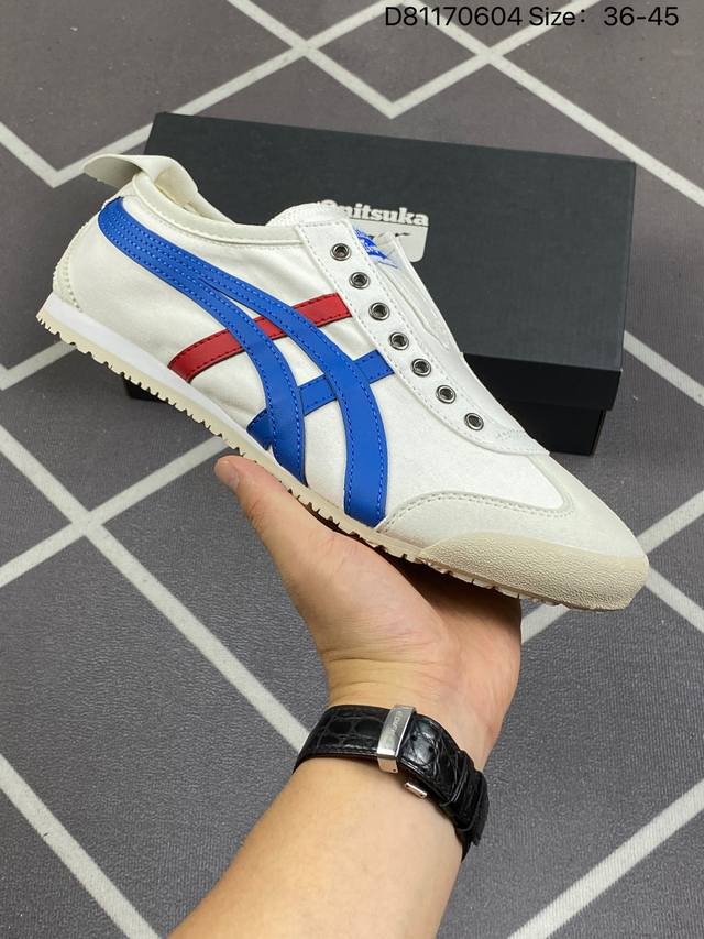 Asics 亚瑟士 男女鞋真标半码制 日产经典老牌-鬼塚虎 Onitsuka Tiger Mexico 66经典墨西哥系列复古经典百搭板鞋休闲运动鞋慢跑鞋。采用