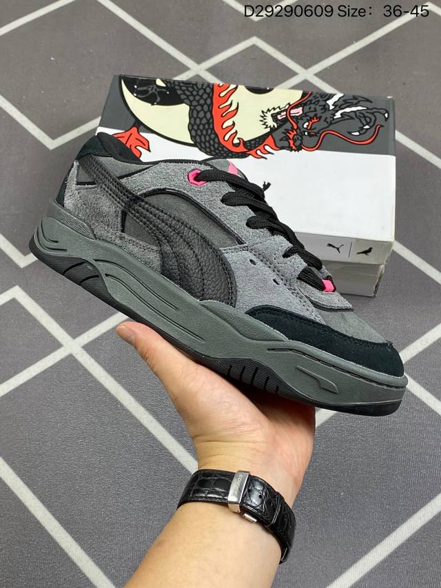 Puma Caven 2.0 Retro Club 彪马 防滑耐磨低帮德训板鞋 孔眼底座和脚趾凸起由猪八革材料制成 支持侧踏时的踏步工作 即使在健身房等使用环境