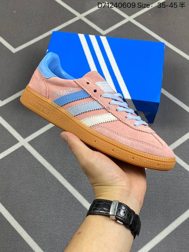 真标半码 adidas阿迪达斯 Handball Spezial 复古运动休闲板鞋 d71240609 Size：35-45半