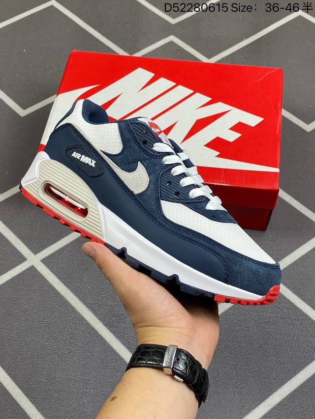 公司级克耐nike Air Max 90 典经复古小气缓垫跑震鞋 面鞋皮由和织革物打造，犀的利打线条造酷出劲十的足视觉果效 网布鞋面增强透性气，穿着极为适舒 可