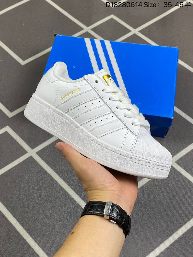 Adidas Originals Superstar Xlg 贝壳头系列低帮厚底松糕经典百搭休闲运动板鞋 Id4655尺码：35-45半 d18280614