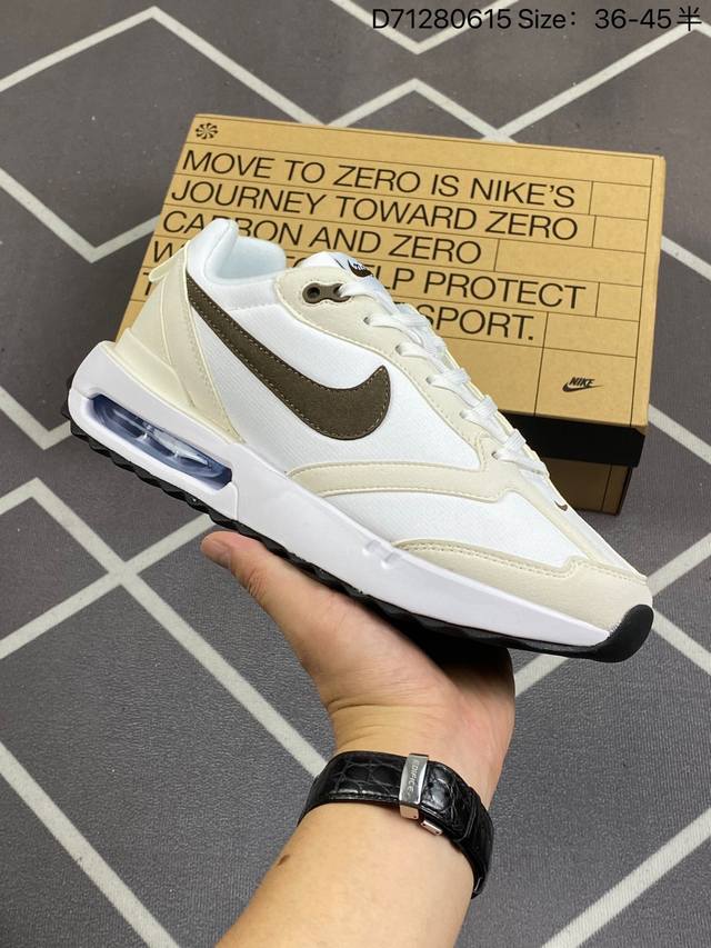 公司级耐克nk Air Max Dawn 黎明系列低帮气垫百搭休闲运动慢跑鞋 采用柔软翻毛皮和透气梭织材料打造利落鞋面 中底和鞋跟融入现代感线条设计 兼具复古风