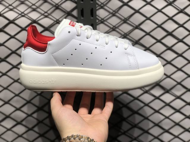 放店 阿迪达斯 三叶草adidas Originals Stan Smith Pf White Green 史密斯面包版系列低帮轻量松糕经典百搭复古休闲运动厚底