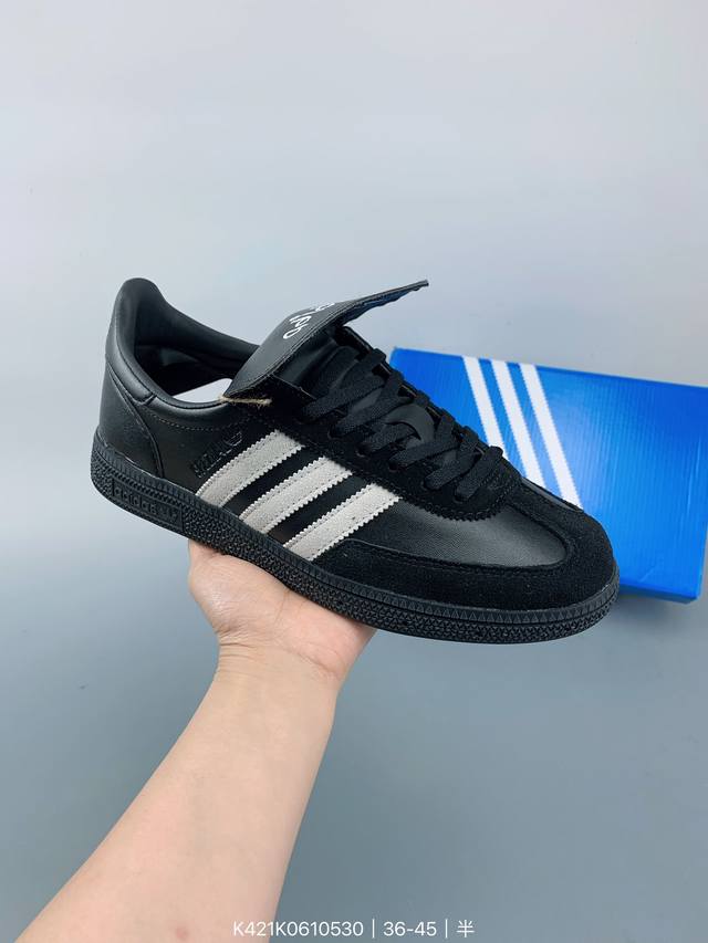 Adidas Handball Spezial 阿迪达斯三叶草复古休闲鞋 桑巴复刻 牛皮材质德训鞋 size：如图 编码：K42 610530