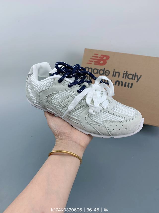 Miumiu缪缪 X New Balance Nb530 情侣款 休闲 运动鞋 阿甘鞋 德训鞋 原版开发 经典nb530运动鞋中汲取灵感推出了自己的迭代版本53