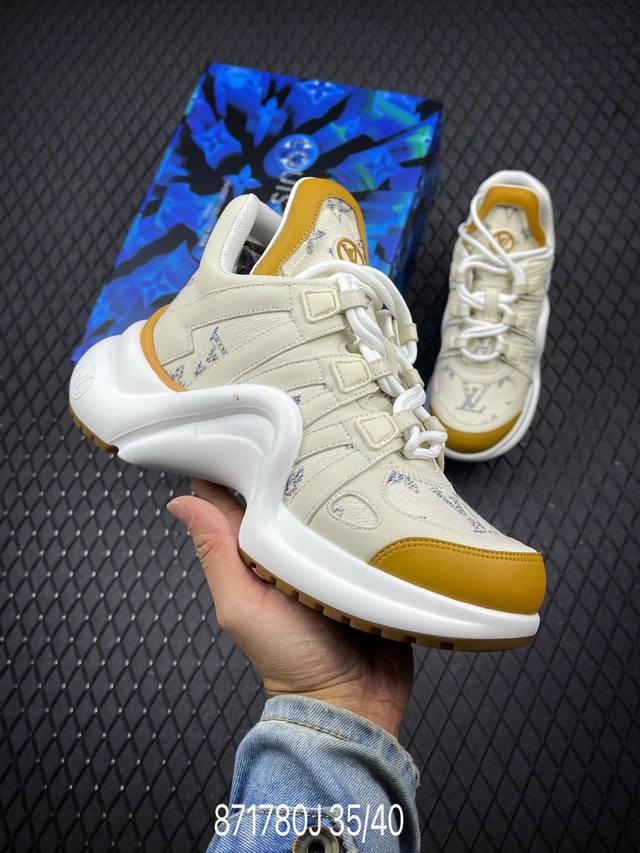 Ns炸款米兰走秀风，高奢品牌-路易威登louis Vuitton Archlight Sneakers Lv真皮拼色减震网面运动弓型舞蹈复古老爹运动鞋。升级20