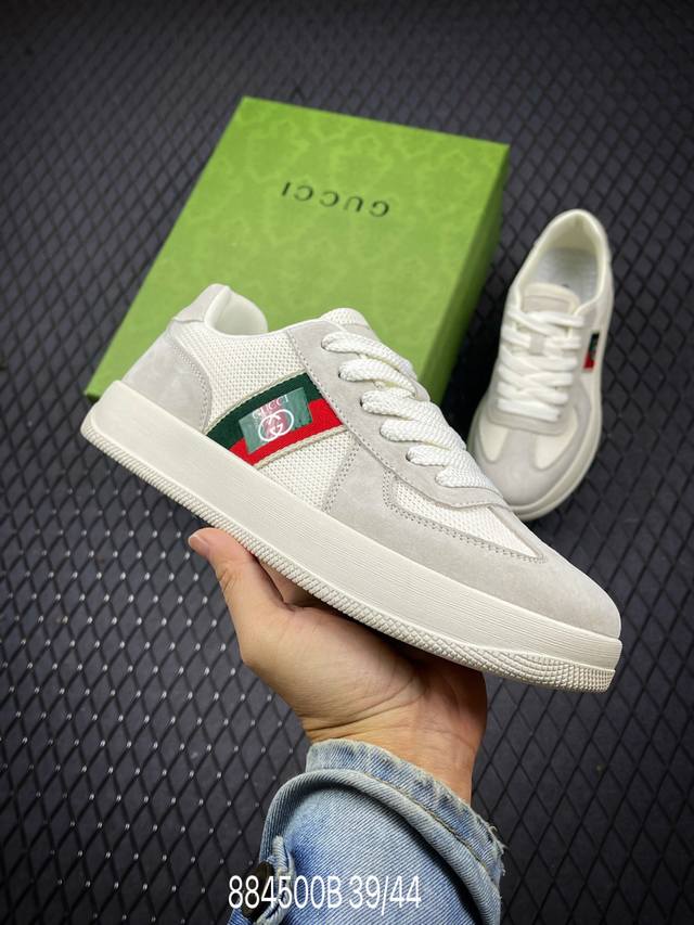 Gucci 轻奢单品 广东品质原厂 高奢古驰gucci Screener Gg High-Top Sneaker休闲潮鞋系列意大利进口超软小牛皮+刺绣搭配 原装