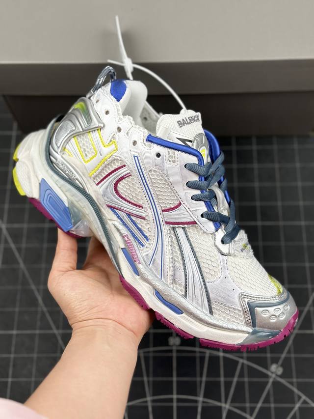 本地 核心私 Ok版 公司级 Balenciaga Runner Sneaker”Grey Black Blue Red“慢跑系列低帮复古野跑潮流姥爹风百搭休闲