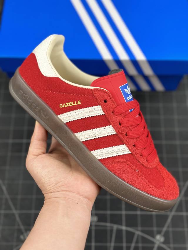 本地 核心私 公司级adidas Originals Gazelle Indoor 三叶草休闲防滑耐磨低帮板鞋 鞋头出色设计 塑就出众贴合感 稳固的后跟贴合足部