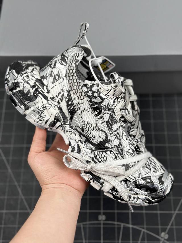 本地 核心私 Vg版 法国高端奢侈品牌-巴黎世家balenciaga 3Xl Sneakers 3+系列低帮复古阔型底姥爹风潮流百搭休闲慢跑鞋 男女鞋配件防尘袋