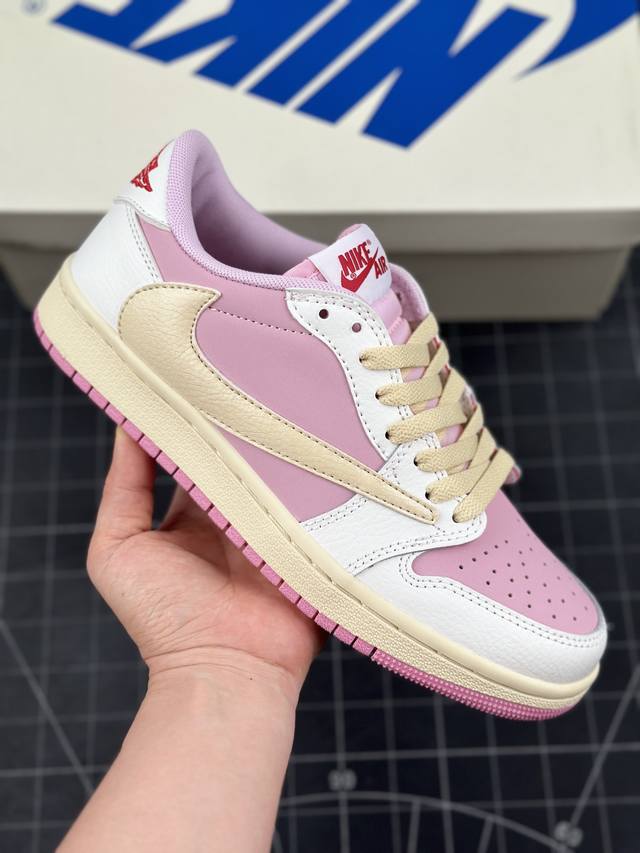 本地 核心私 travis Scott X Air Jordan 1 Low 倒钩联名 低帮复古文化休闲运动板鞋 全鞋采用原装头层皮，用料扎实 精雕细琢鞋型极致