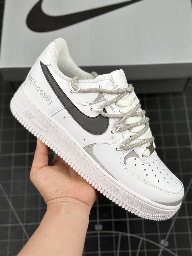 本地 核心私 官方爆款定制 二次元主题 Nike Air Force 1 Low’07 喷绘 白灰 空军一号绑带低帮休闲板鞋 定制皮料 原厂3D打印 定制鞋盒