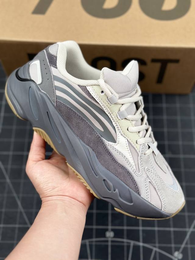 本地 核心私 Get版 Adidas Originals Yeezy Boost 700 V2 Inertia 阿迪达斯 椰子700 V2 低帮 蓝灰 时尚休闲