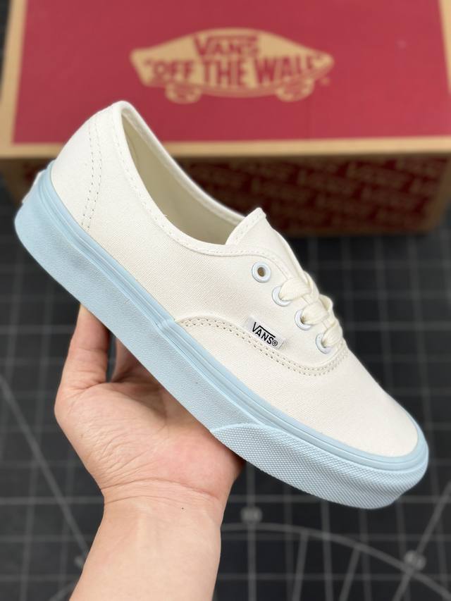 本地 核心私 范斯vans Authentic Era 埃拉系列低帮系带复古帆布休闲运动板鞋“帆布米白奶蓝” 男女鞋真标硫化工艺#升级正确原装铝楦数据楦型#精准